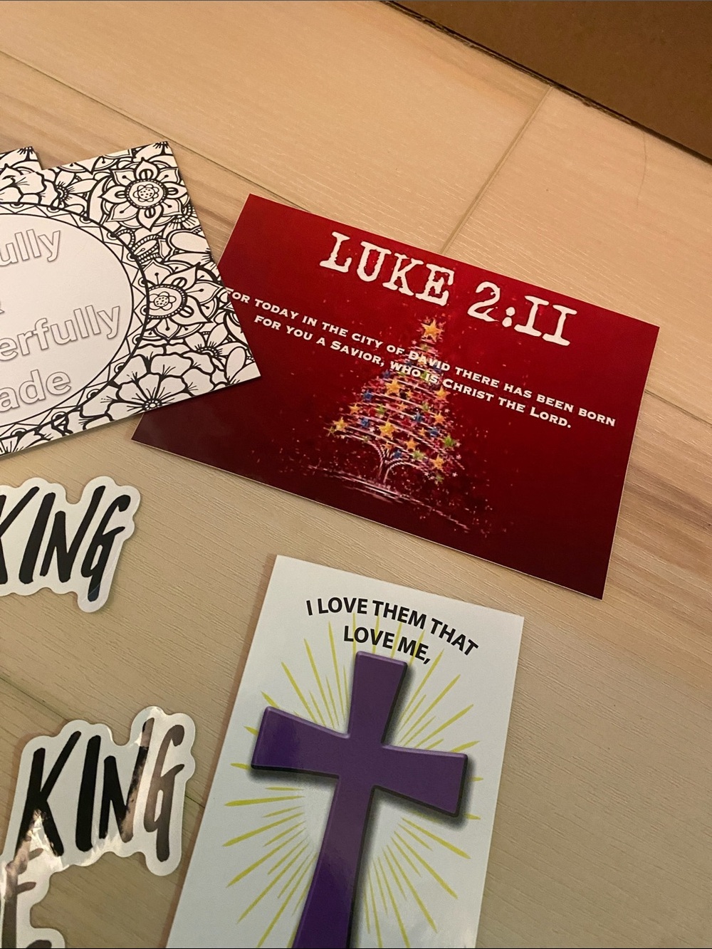 Religious Sticker & Coloring Card Assortment - Purple Cross, Faith & Scripture - Picture 4 of 7